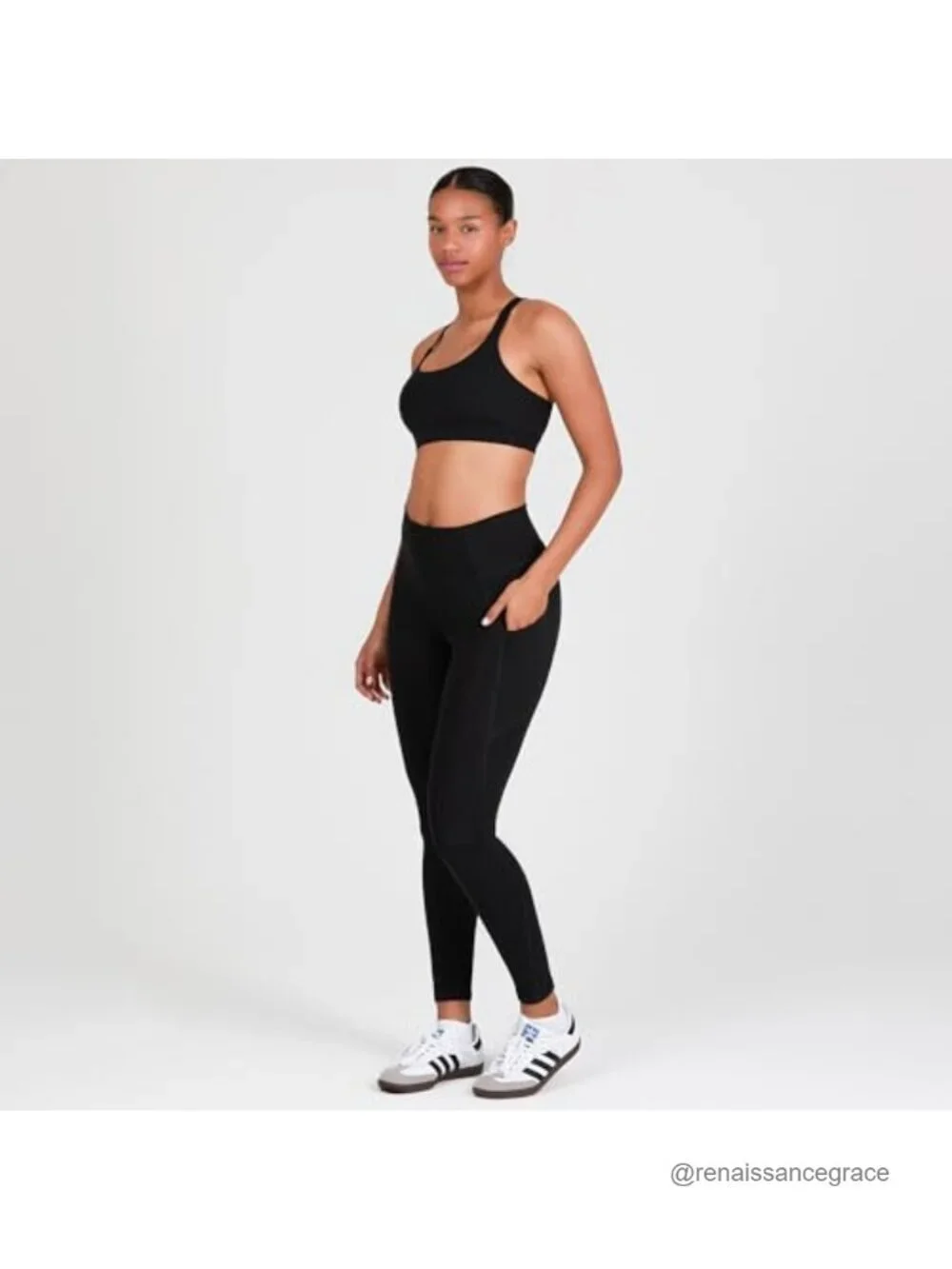 High Waisted Pocket Leggings with Tummy Control, 4-Way Stretch, UPF 50+